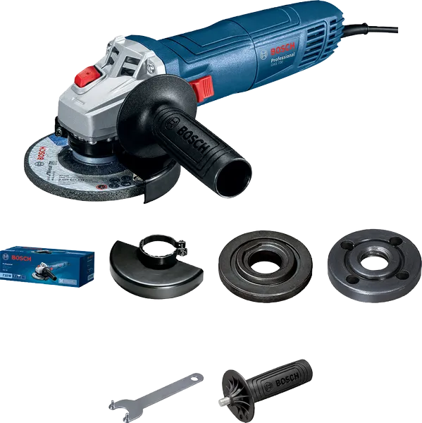Bosch GWS 700 angle grinder with accessories set.