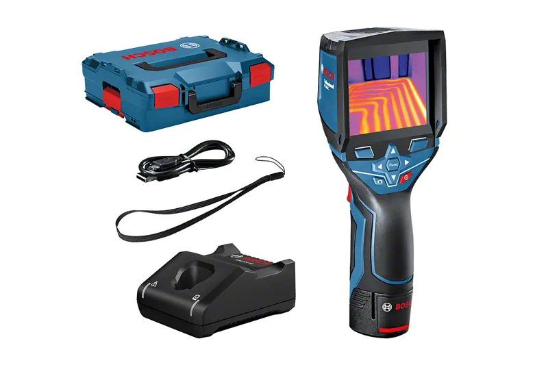 Bosch GTC 400 C thermal camera with case and charger.