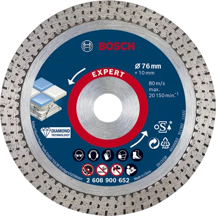 Bosch EXPERT HardCeramic 76 mm diamond cutting disc.