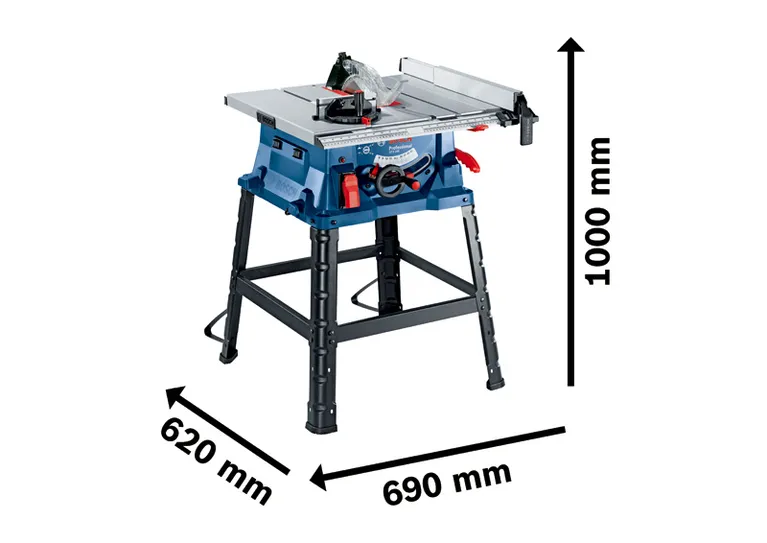 Bosch GTS 254 table saw with 555 x 555 mm table.