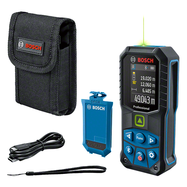 Bosch GLM 50-27 CG laser measure with accessories.