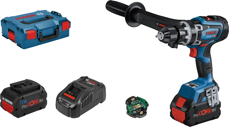 Bosch GSB 18V-150 C cordless combi drill set.