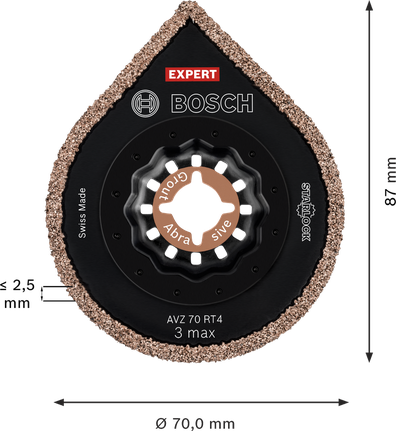 Bosch EXPERT 3 max AVZ 70 RT4 multitool grouting plate.
