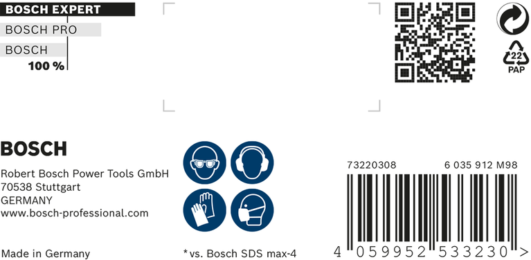 Bosch EXPERT SDS max-8X Hammer Drill Bit packaging.