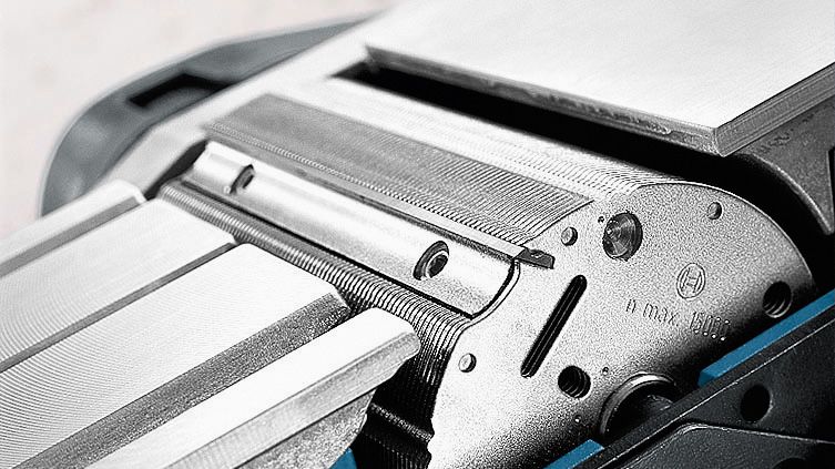 Bosch planer blade system with precision carbide blade.