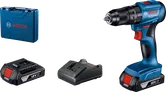 Bosch GSB 185-LI cordless drill set with battery and charger.