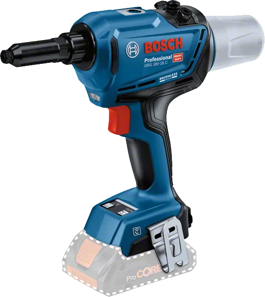 Bosch GRG 18V-16 C cordless rivet gun.