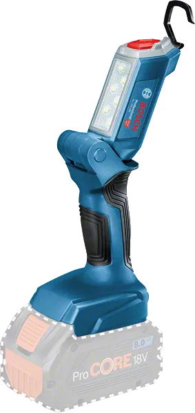 Bosch GLI 180-LI cordless work light with LED panel.