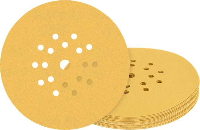 Bosch Expert Pro sanding discs with multi-hole design.