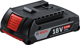 Bosch 18V 2.0Ah Li-Ion battery pack.