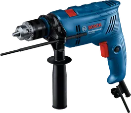 Bosch GSB 600 impact drill with side handle.