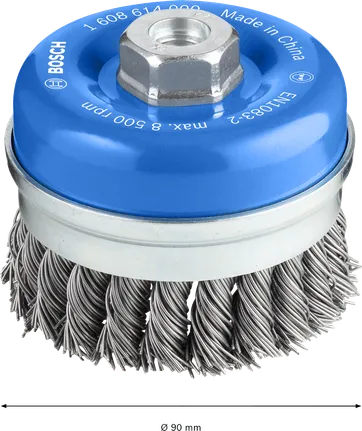 Bosch PRO Metal heavy cup brush 90 mm for angle grinders.