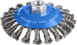 Bosch PRO Metal heavy bevel brush 115 mm knotted wire.