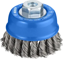 Bosch PRO Metal heavy cup brush 75 mm for angle grinders.