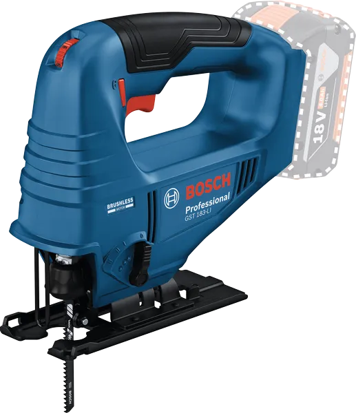 Bosch GST 183-LI cordless jigsaw with 18V battery slot.
