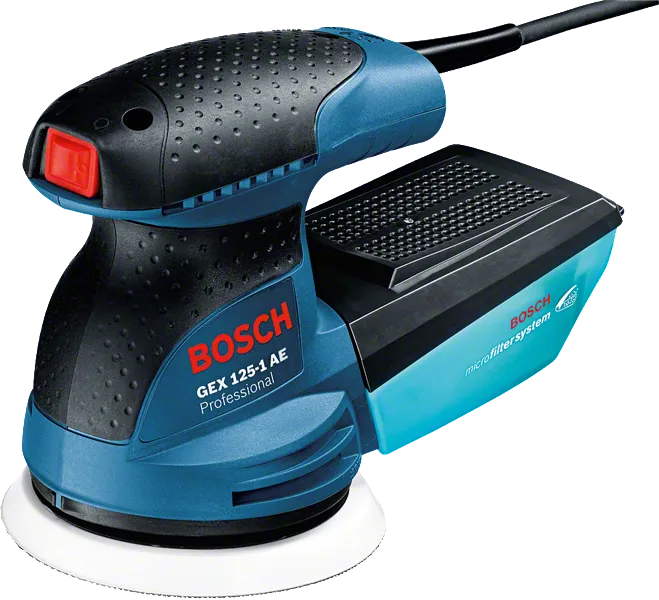Bosch GEX 125-1 AE random orbit sander with microfilter.