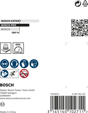 Bosch PRO Metal heavy cup brush 75 x 0.5 mm for angle grinders.