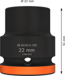 Bosch PRO Impact Socket 3/4" 22 mm with orange ring.