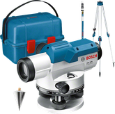 Bosch GOL 32 D optical level with tripod and staff.