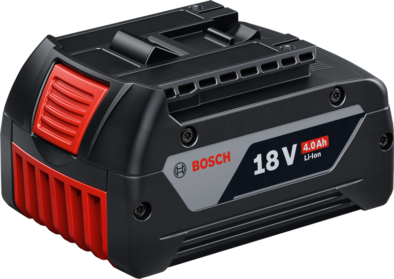 Bosch 18V 4.0Ah Li-ion battery pack.