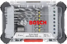 Bosch 35-piece extra hard screwdriver and HSS drill bit set.