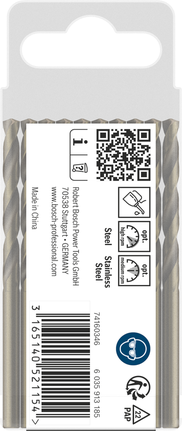Bosch PRO Stainless Steel HSS-Co Twist Drill Bit 4mm pack.