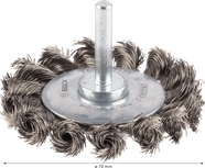 Bosch PRO stainless steel heavy wire wheel, 70 mm diameter.