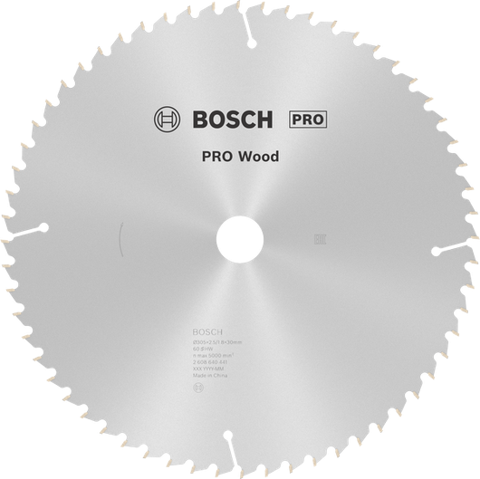 Bosch PRO Wood Circular Saw Blade 305 mm T60 for precise wood cutting.