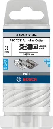 Bosch PRO Metal TCT Annular Cutter 35 mm for metal drilling.