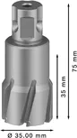 Bosch PRO Metal TCT Annular Cutter 35 x 35 x 75 mm.