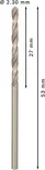 Bosch PRO Metal HSS-G 2.3 mm twist drill bit.