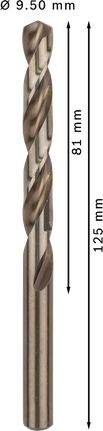 Bosch PRO HSS-Co twist drill bit 9.5 mm for metal.