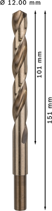Bosch PRO HSS-Co Twist Drill Bit 12 mm for stainless steel.