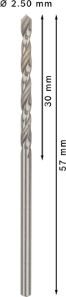 Bosch PRO Metal HSS-G twist drill bit 2.5 mm.
