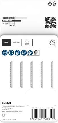 Bosch PRO Alu T127D 100mm jigsaw blades 5-pack for aluminum.