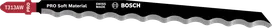 Bosch PRO Soft Material T313AW jigsaw blade with serrated edge.