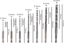 Bosch PRO Wood HSS Brad Point Drill Bit Set, 7 pcs.