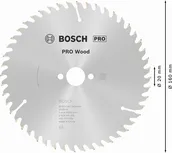 Bosch PRO Wood Circular Saw Blade 160mm T48 for fine wood cuts.