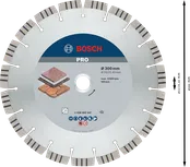 Bosch PRO Stone Diamond Disc for cutting stone, 300 mm.