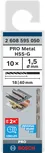 Bosch PRO Metal HSS-G 1.5 mm twist drill bit pack.
