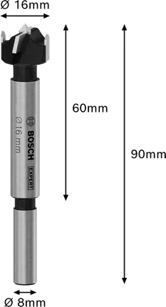 Bosch EXPERT Laminated Wood Hinge Cutting Drill Bit 16mm.