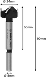 Bosch EXPERT Laminated Wood Hinge Cutting Drill Bit, 24 mm diameter.