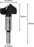 Bosch EXPERT Laminated Wood Hinge Cutting Drill Bit 38 mm.