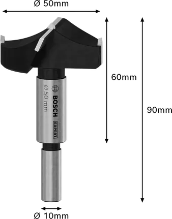 Bosch EXPERT Laminated Wood Hinge Cutting Drill Bit, 50 mm diameter.