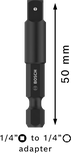 Bosch PRO socket adapter 1/4 inch hex to square, 50 mm.