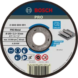 Bosch PRO Metal Bonded Cutting Disc 100 x 2.5 x 16 mm.