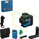 Bosch GLL 80-33 G laser leveling tool with case and accessories.