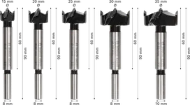Bosch EXPERT Laminated Wood Hinge Cutting Drill Bit Set, 5 pcs.