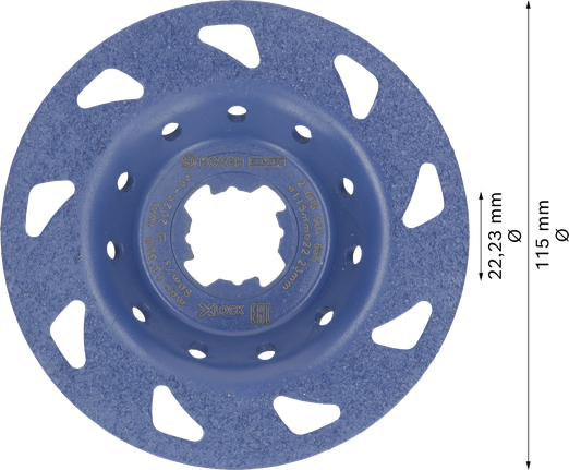 Bosch EXPERT Multi Material Carbide Grinding Head Fine flat X-LOCK 115 mm.