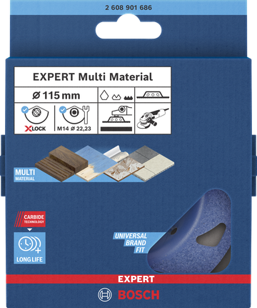 Bosch EXPERT Multi Material Carbide Grinding Head Fine X-LOCK 115 mm.